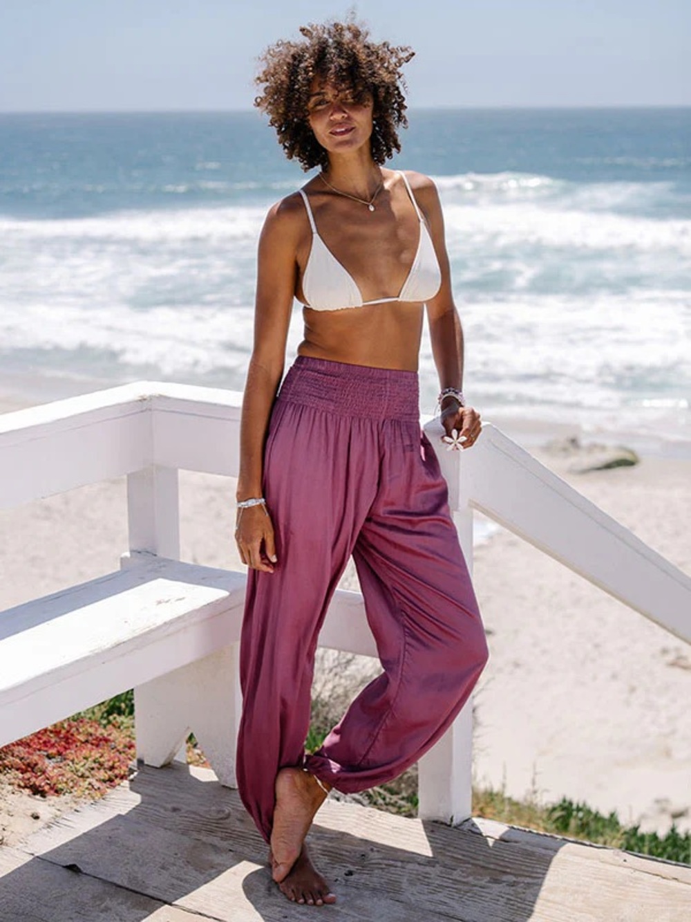 Lotus & Luna Berry harem pants